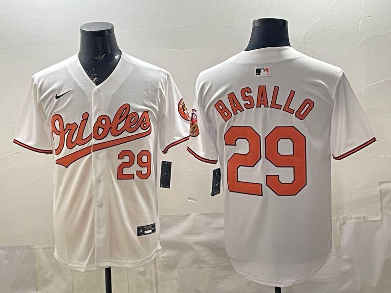 Men Baltimore Orioles #29 Basallo White Game 2026 Nike MLB Jersey style 002